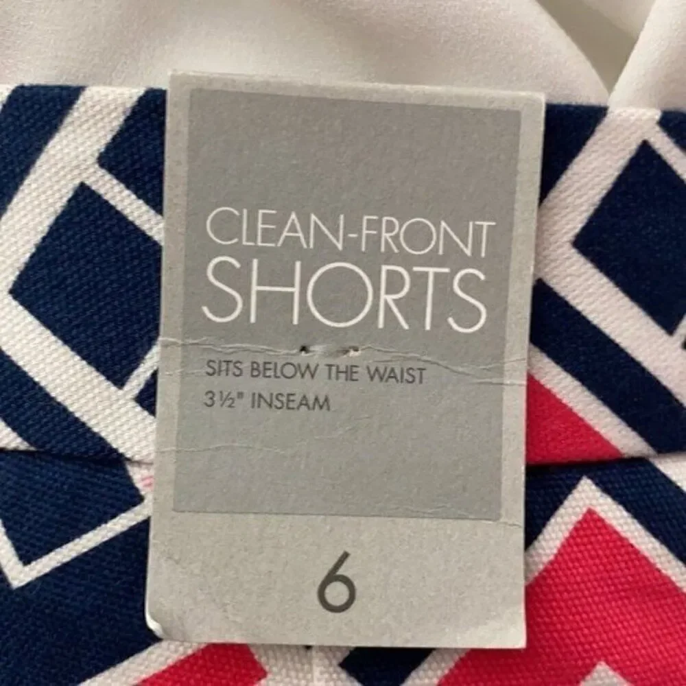 Gap Women Pink Blue White Clean Front Shorts Size 6